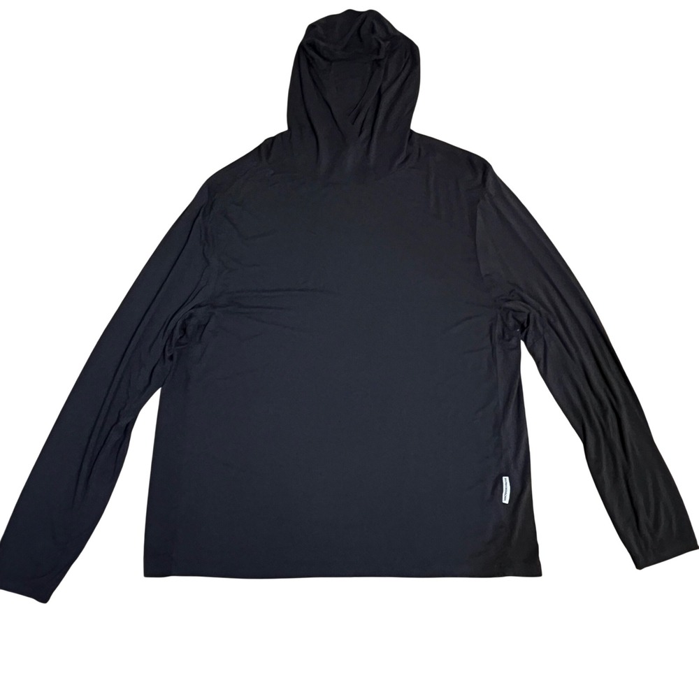 Beardedgoat Mens Bamboo Blend Long Sleeve Crossover Hoodie Shirt L Charcoal Grey